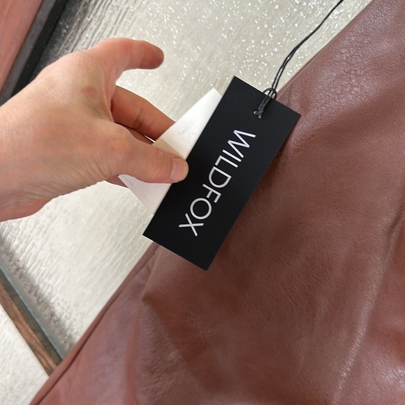 Wildfox Princess Seams Split Hem Faux Leather Pants size small NWT - Picture 4 of 6